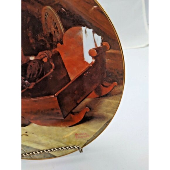 Norman Rockwell Collector's Plate 8 1/2" - "Grandpa's Gift" - Picture 3 of 10